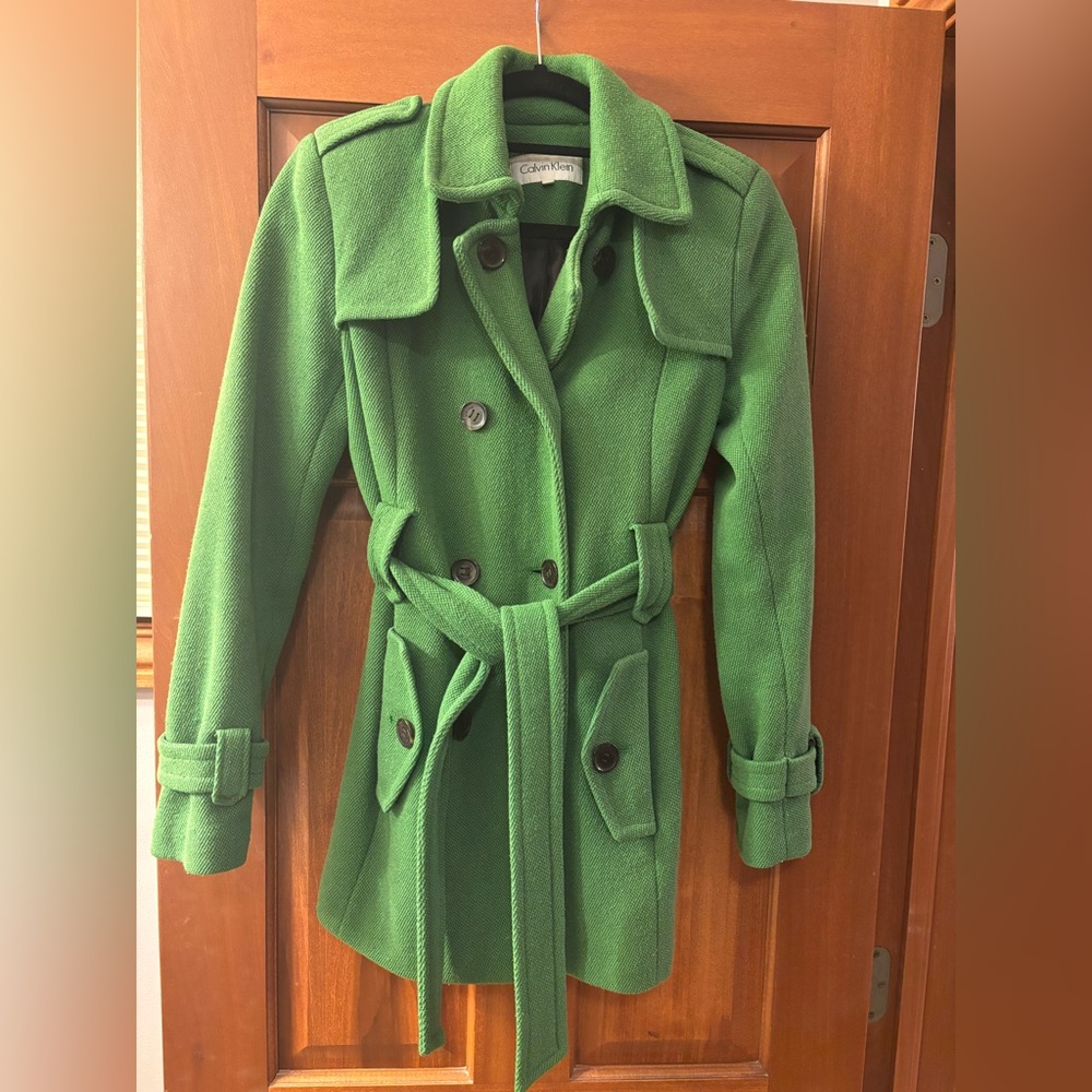 Calvin Klein Green Women's Peacoat Coat